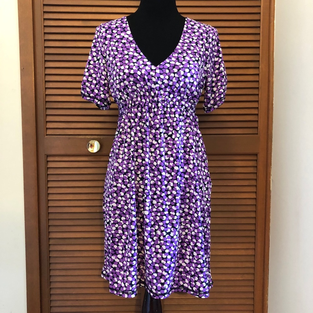 BCBGMaxAzria polka dot dress S small purple white